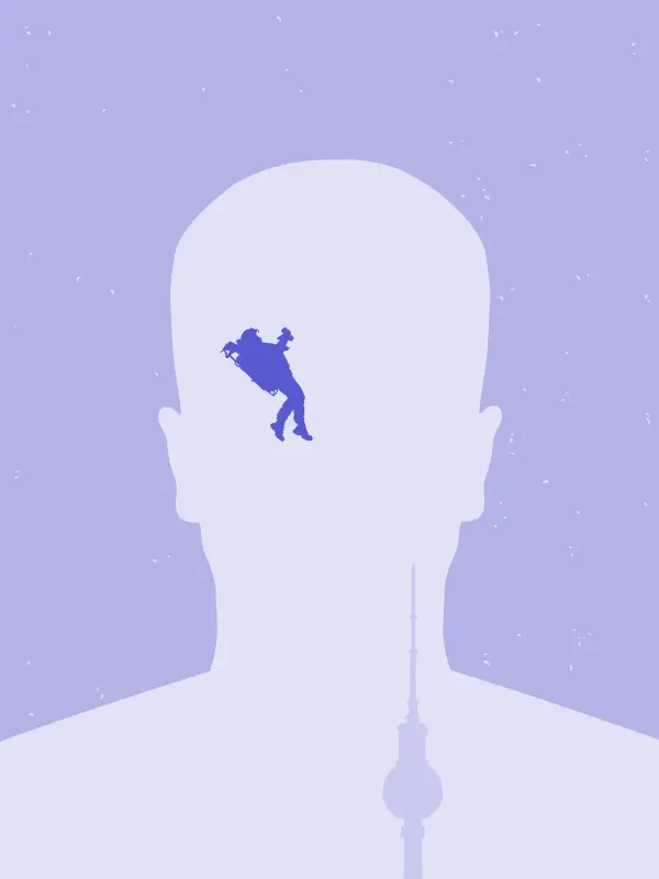 Avatar with jetpack pilot and television tower