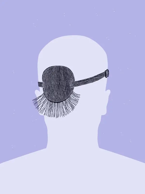 Avatar sporting an eye patch with lashes