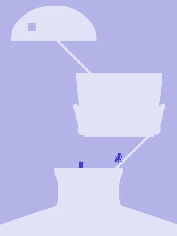 Split up avatar with stairs and a woman taking out the trash