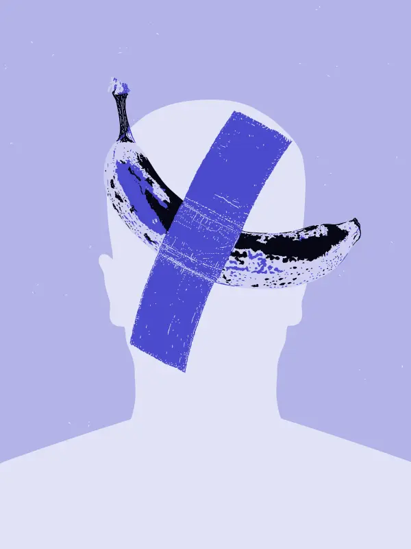 Avatar with banana taped on