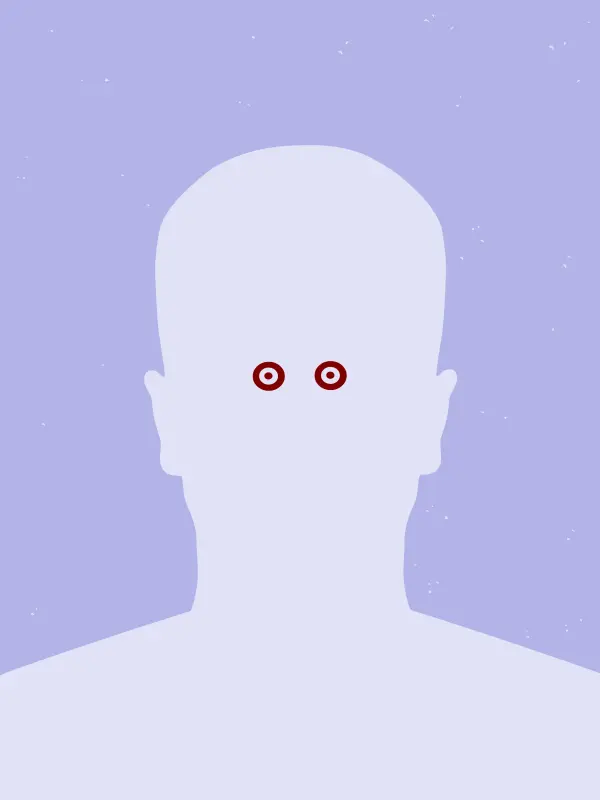Avatar with two red dots for eyes