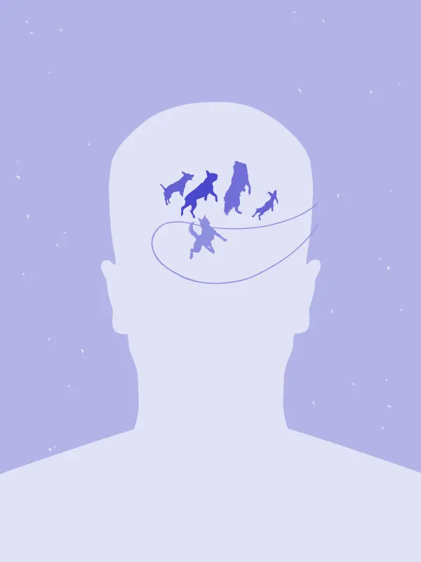 Avatar with dogs jumping rope