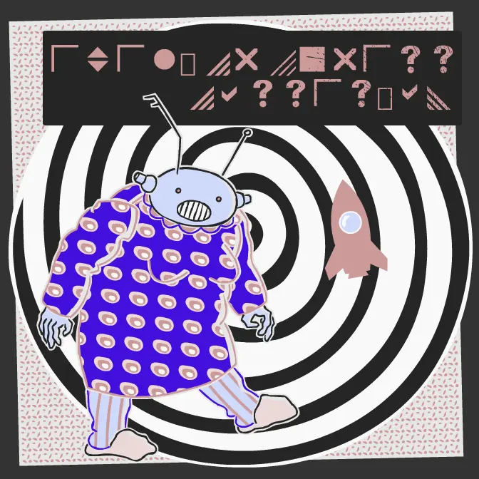 Even progress passes by. Cartoon