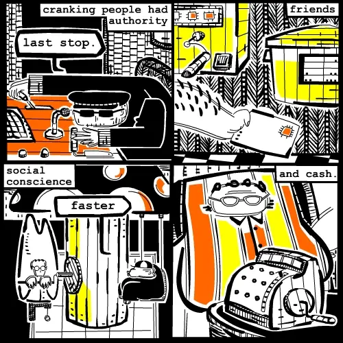 Several things with cranks. Comic