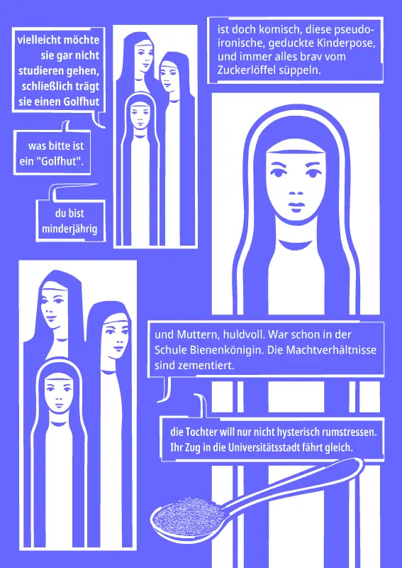 Klosterfrauen arguing, Comic