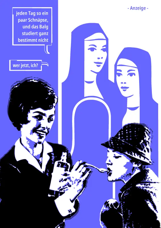 Klosterfrauen arguing, Comic