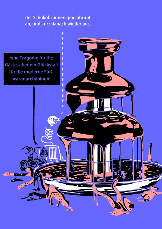 Chocolate fountain, cartoon